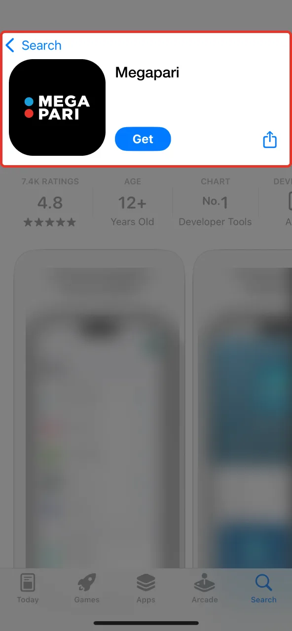 Install Megapari iOS app via App Store.