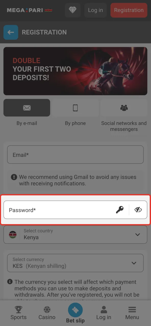 Create a strong Megapari account password.